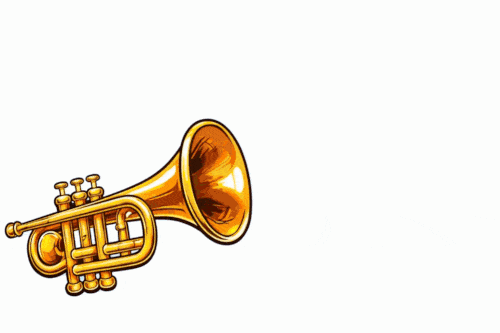 Playing trumpet animation with musical notes